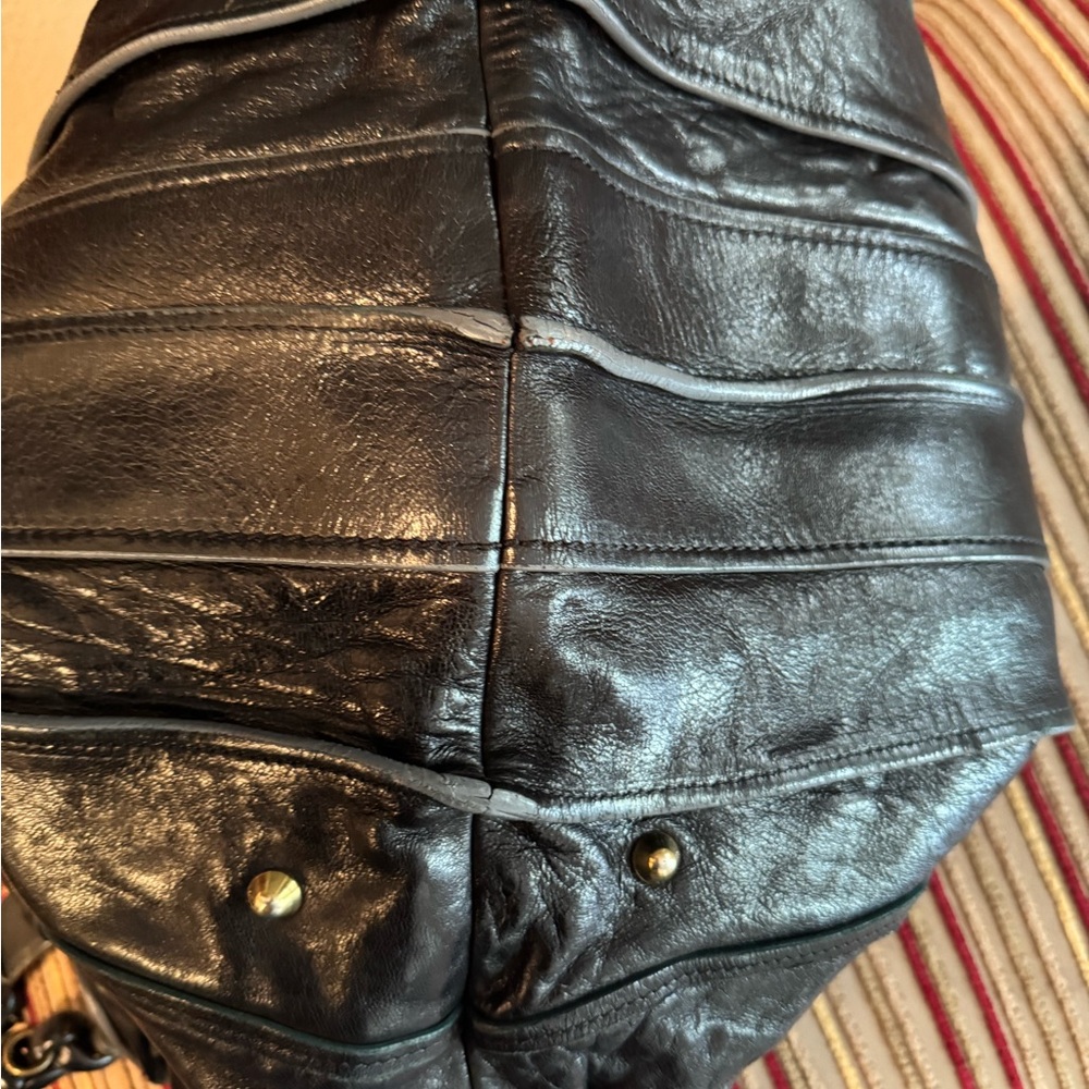 Chloe Heloise Black Leather Tote with Gold Accents - Picture 11 of 13